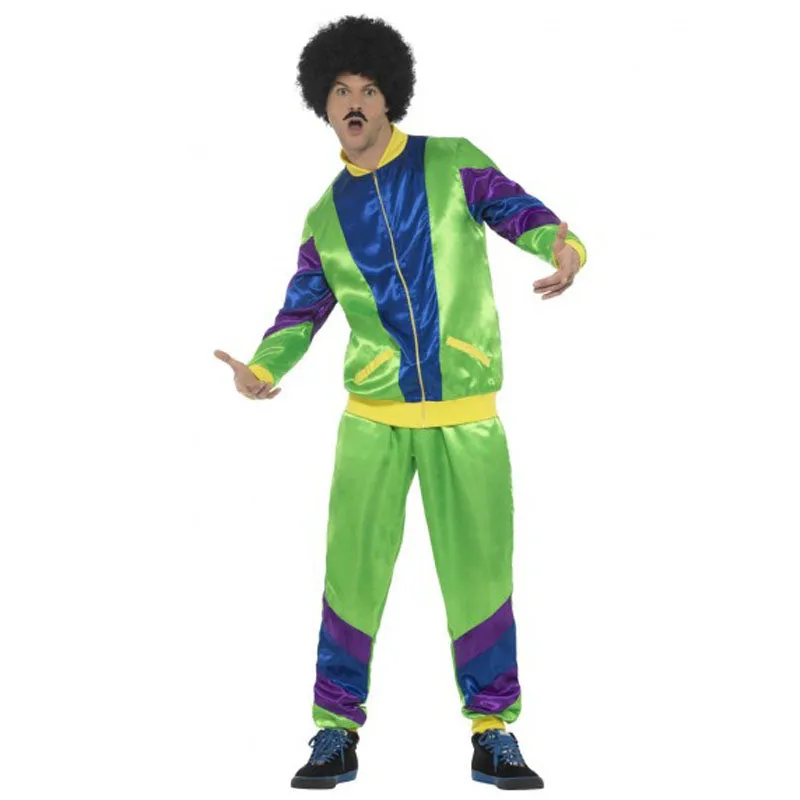 1980's Men's Shell Suit Costume - Green