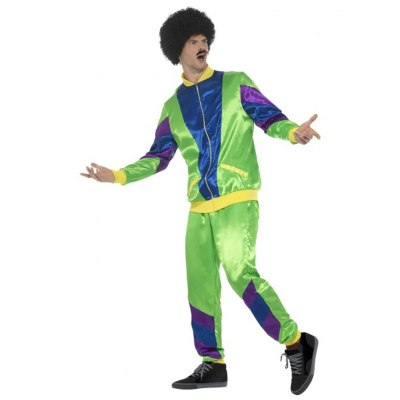 1980's Men's Shell Suit Costume - Green