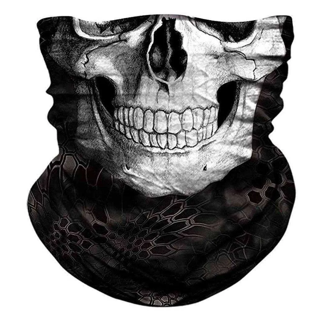 3d Seamless Neck Bandana Demon Skull Facemask Headwear