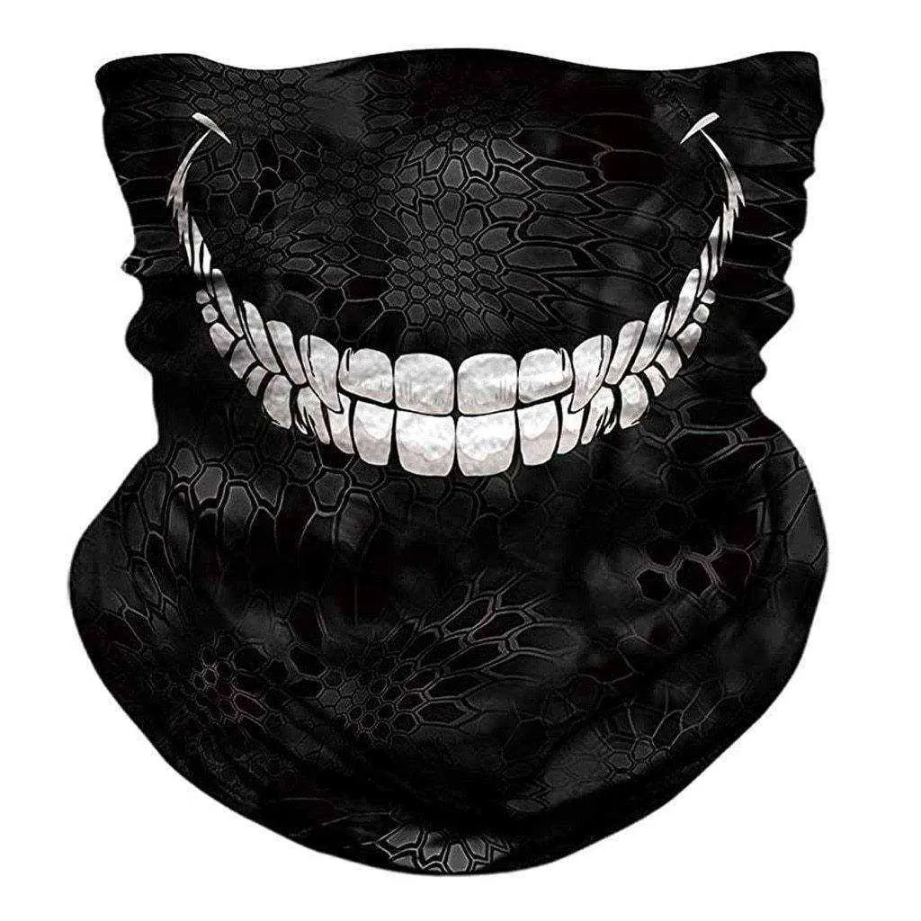 3d Seamless Neck Bandana Demon Skull Facemask Headwear