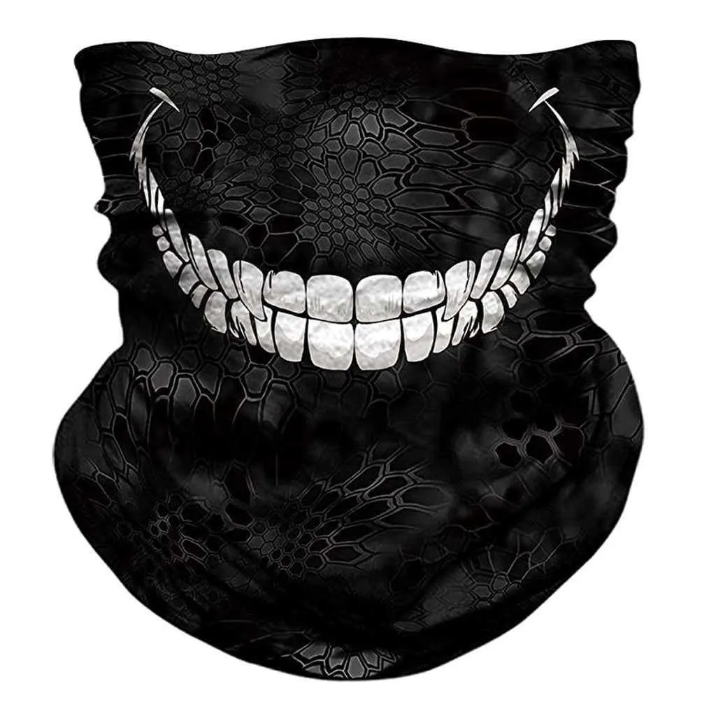 3d Seamless Neck Bandana Demon Vampire Skull Facemask