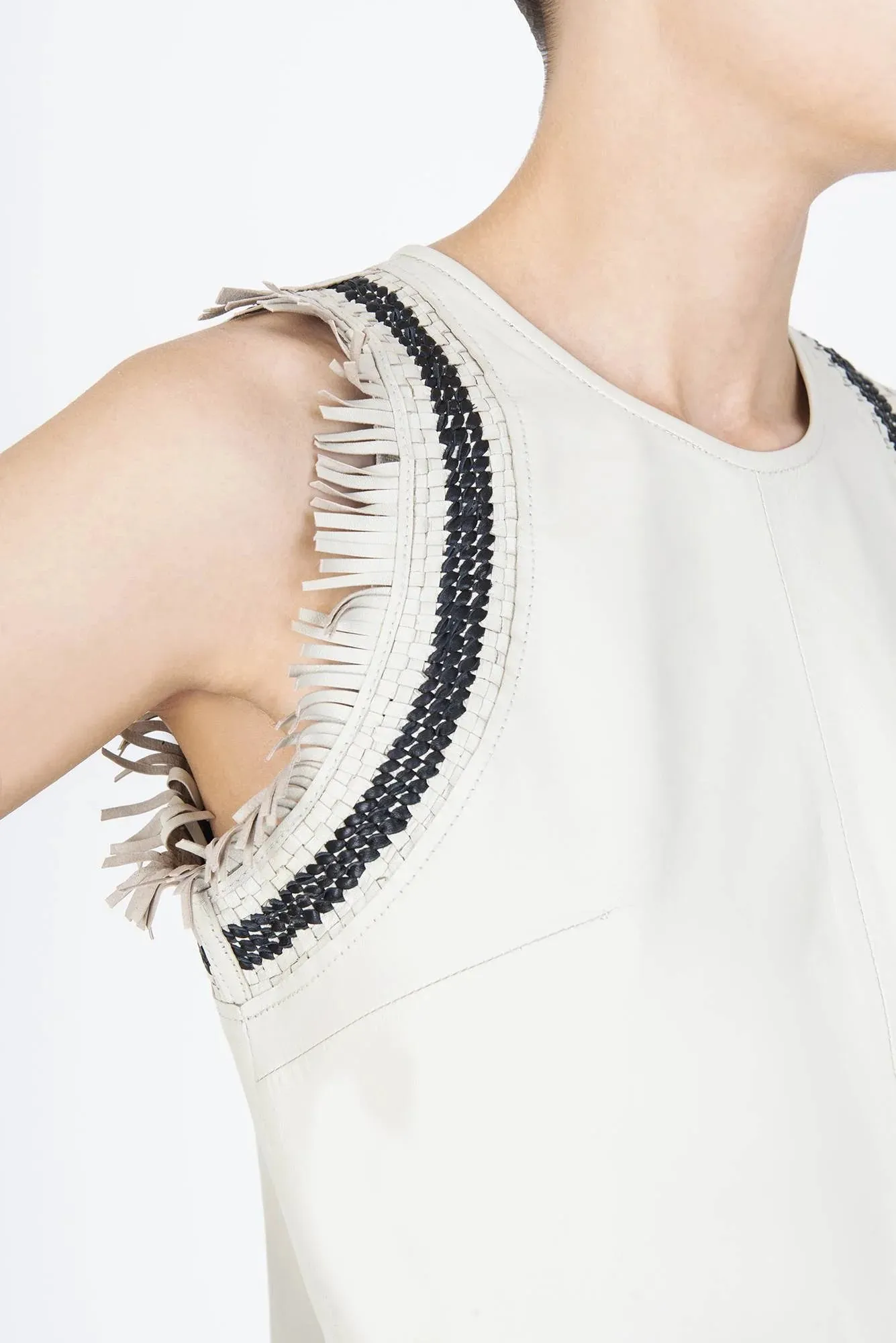 Alysi - Leather Top: Papiro