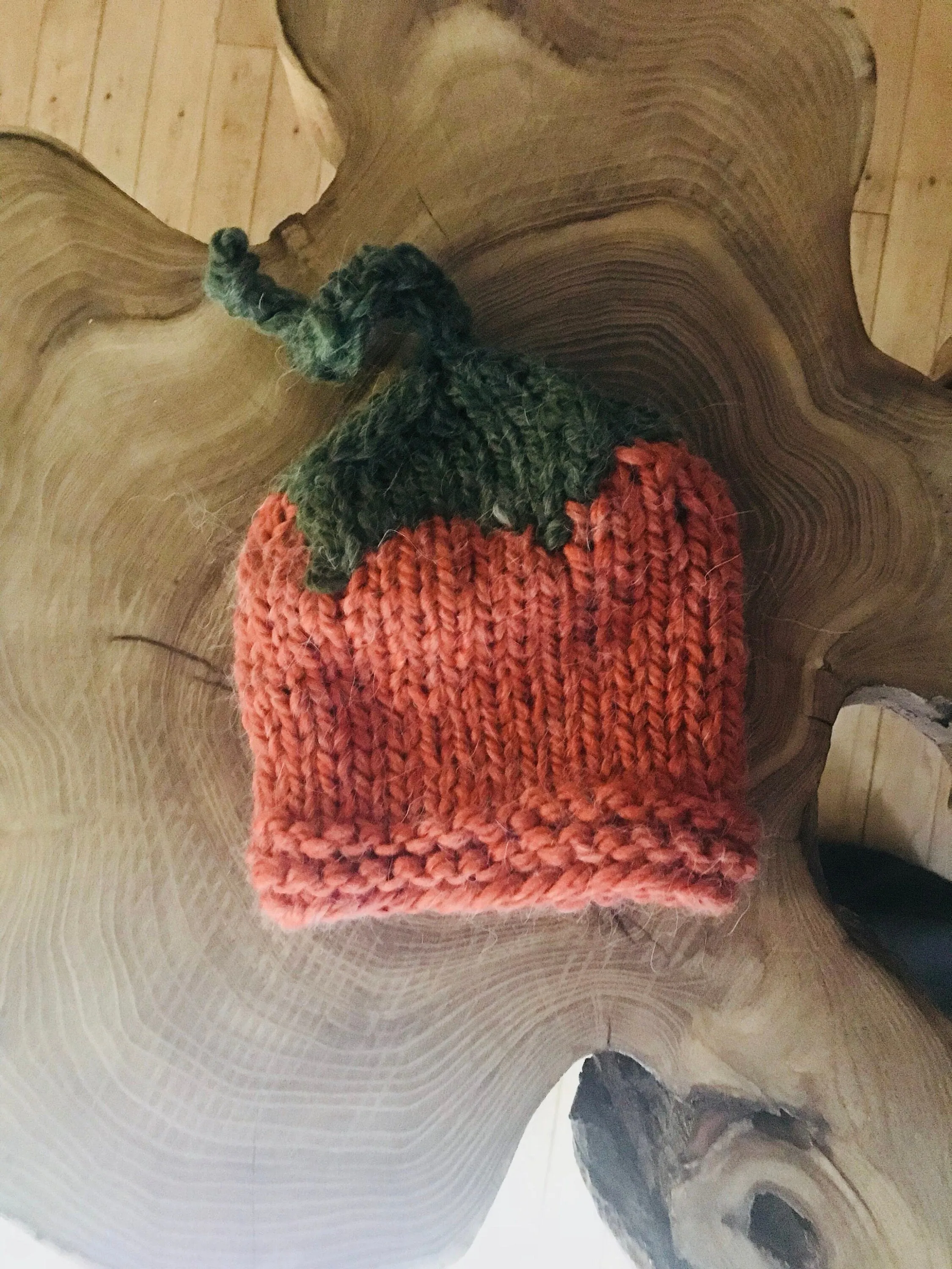 Baby Toddler Pumpkin Hat, Hand knit FAll Pumpkin Halloween Hat