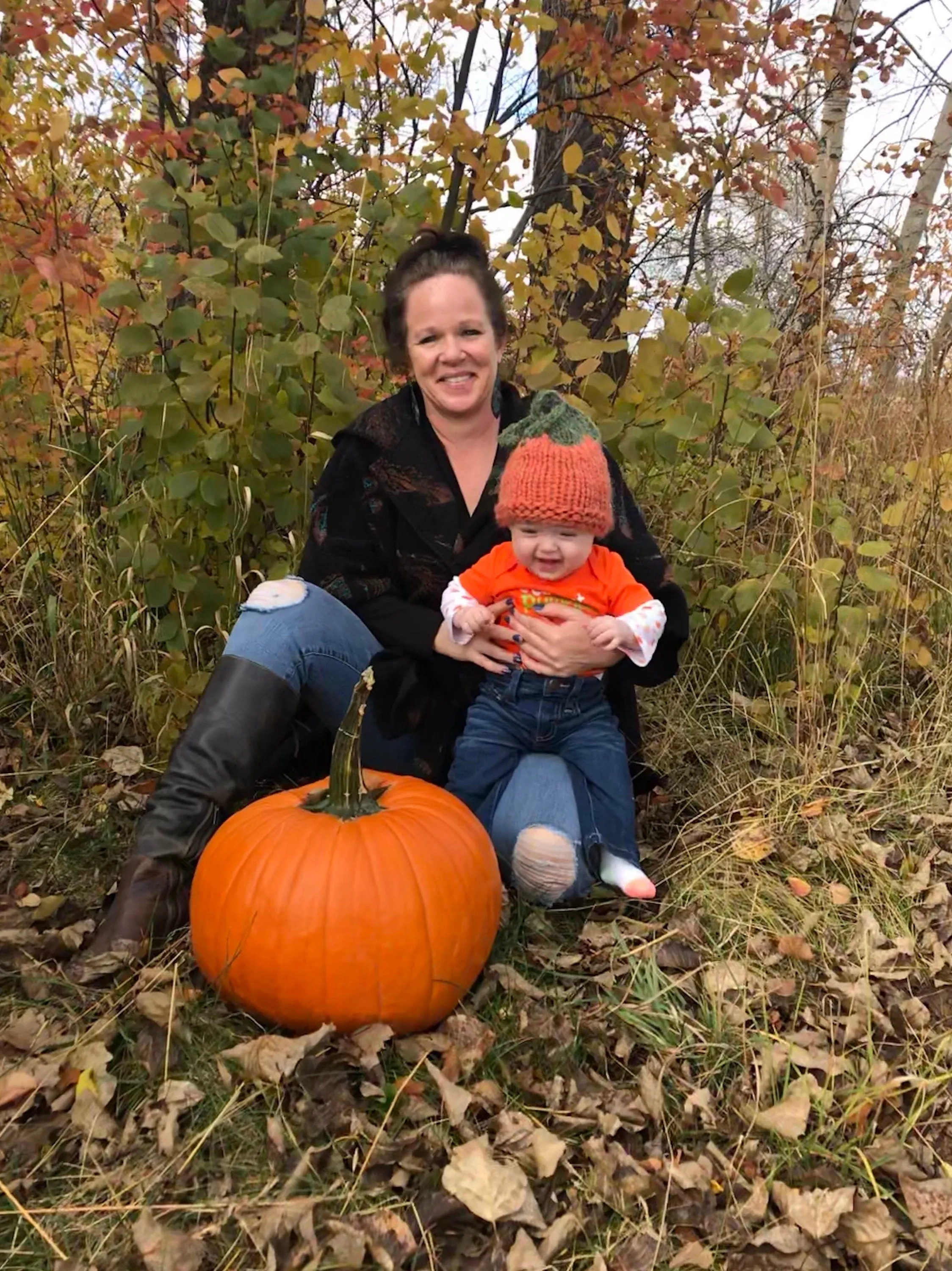 Baby Toddler Pumpkin Hat, Hand knit FAll Pumpkin Halloween Hat
