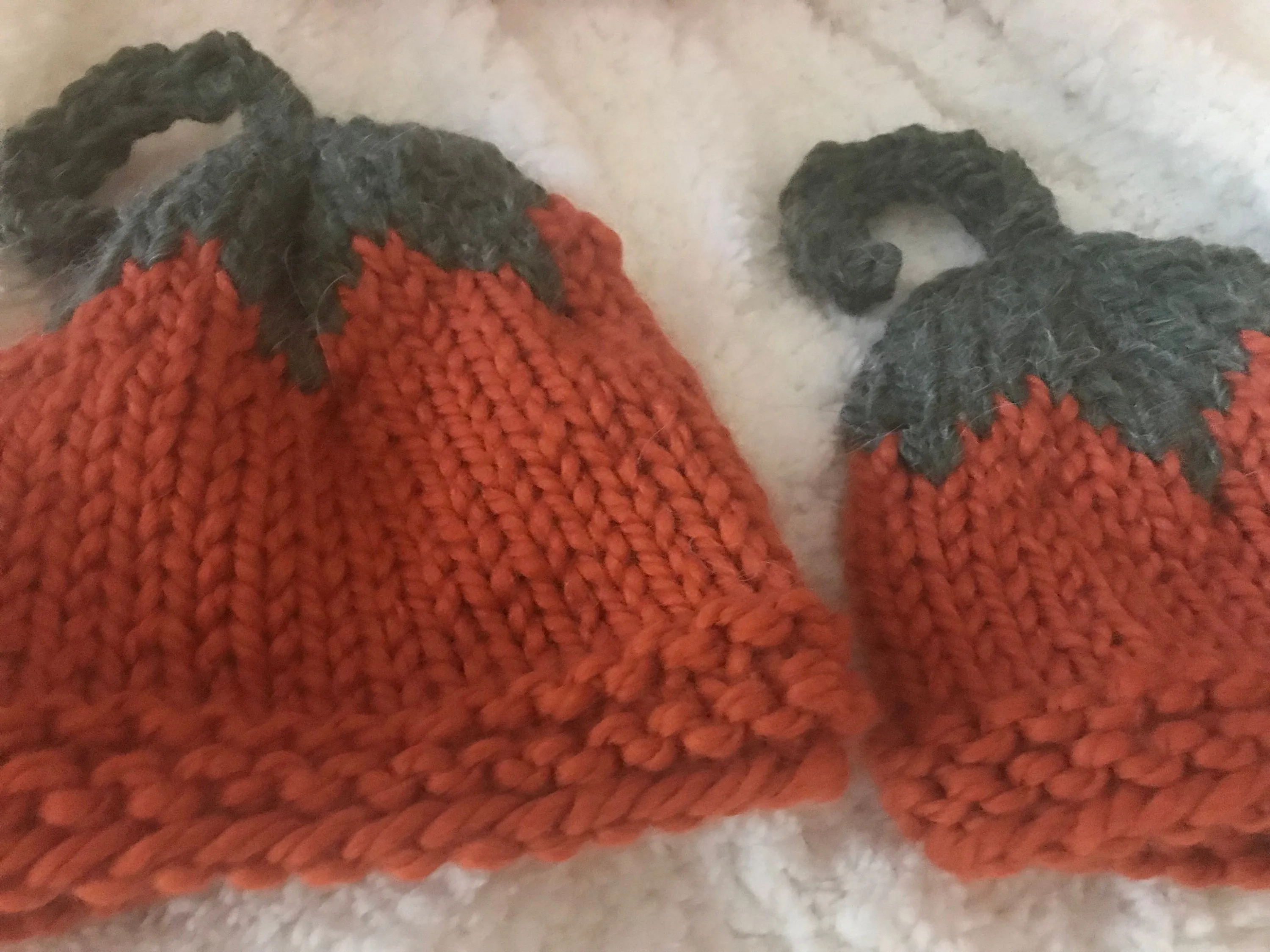 Baby Toddler Pumpkin Hat, Hand knit FAll Pumpkin Halloween Hat