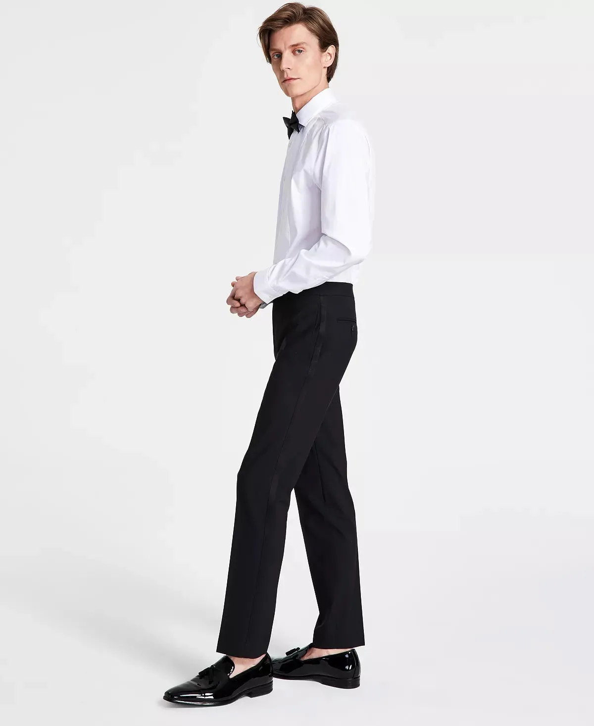 Bar Iii Mens Slim fit Dress Pants 36 / 32 Black Solid