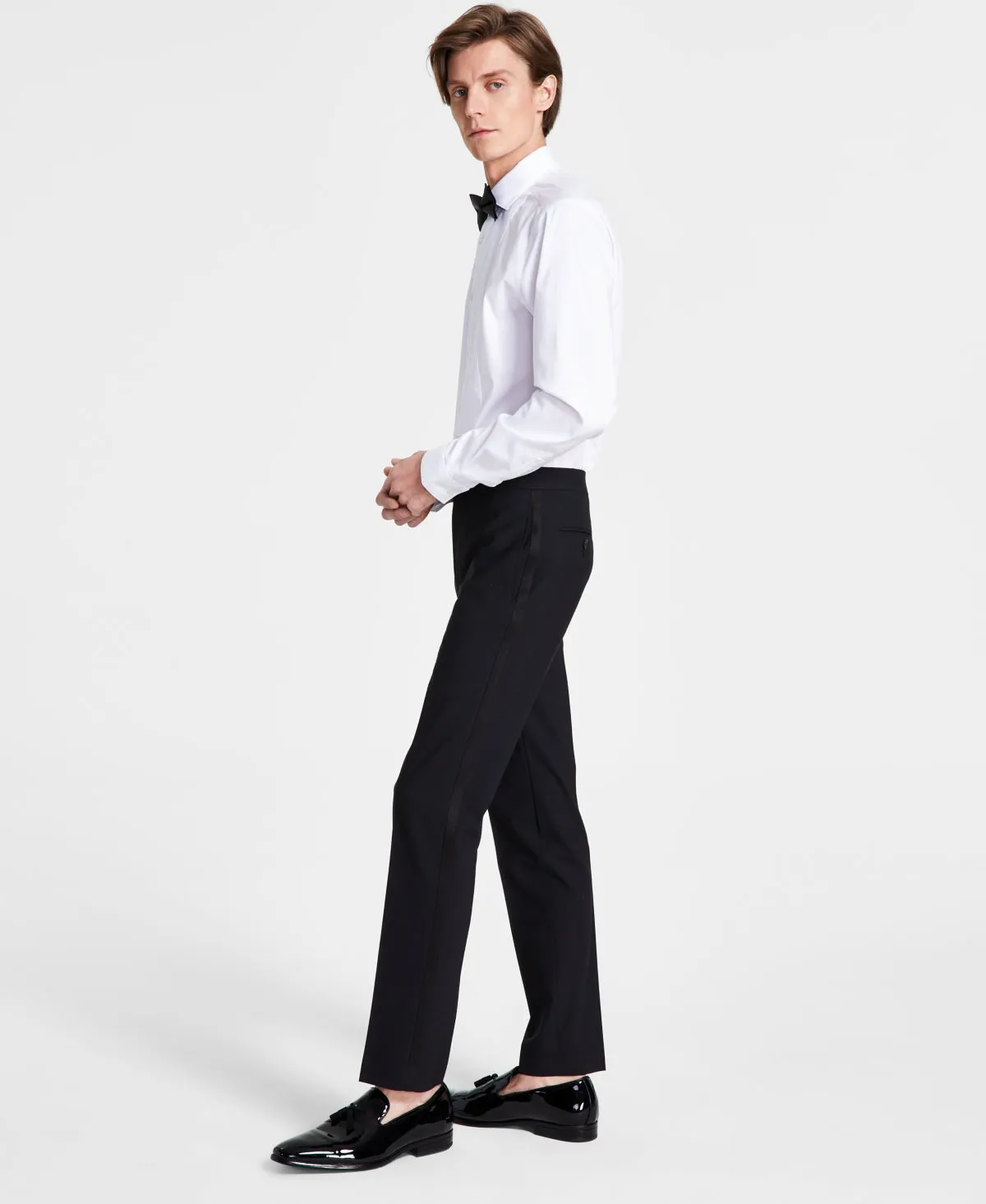 Bar Iii Mens Slim fit Dress Pants 36 / 32 Black Solid