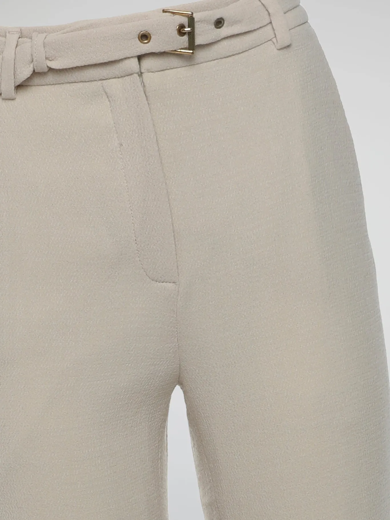 Beige Flared Trousers