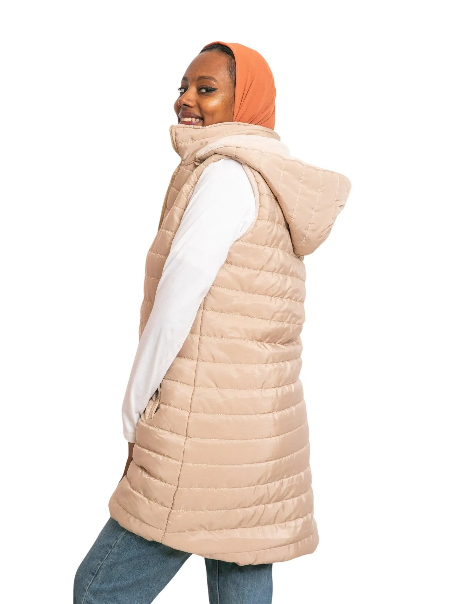 Beige L-Cut Double Face Jacket