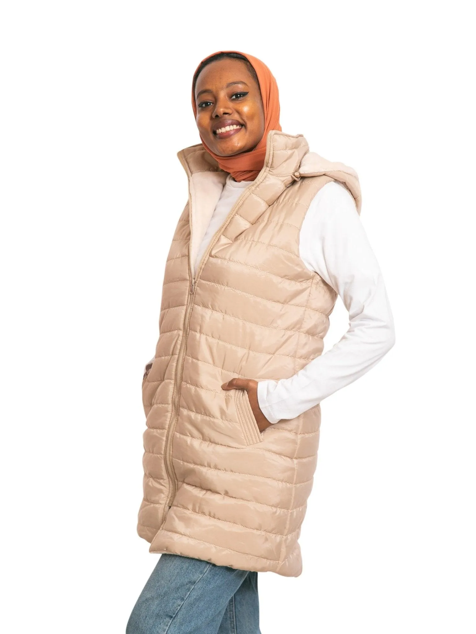 Beige L-Cut Double Face Jacket