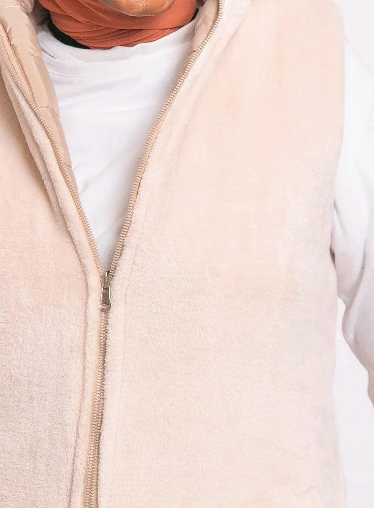 Beige L-Cut Double Face Jacket