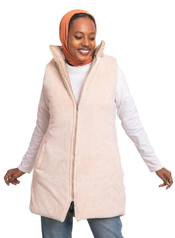 Beige L-Cut Double Face Jacket
