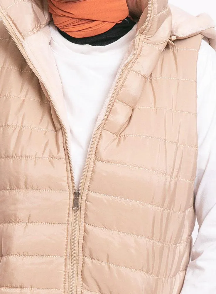 Beige L-Cut Double Face Jacket