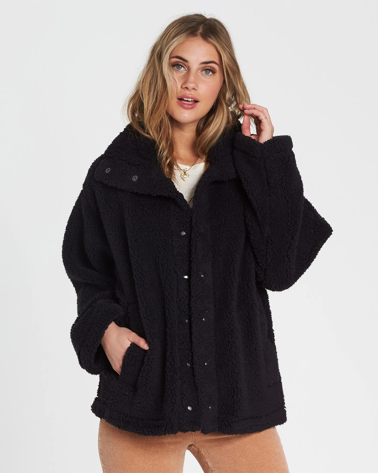 Billabong Women's Cozy Days Oversized Sherpa Jacket