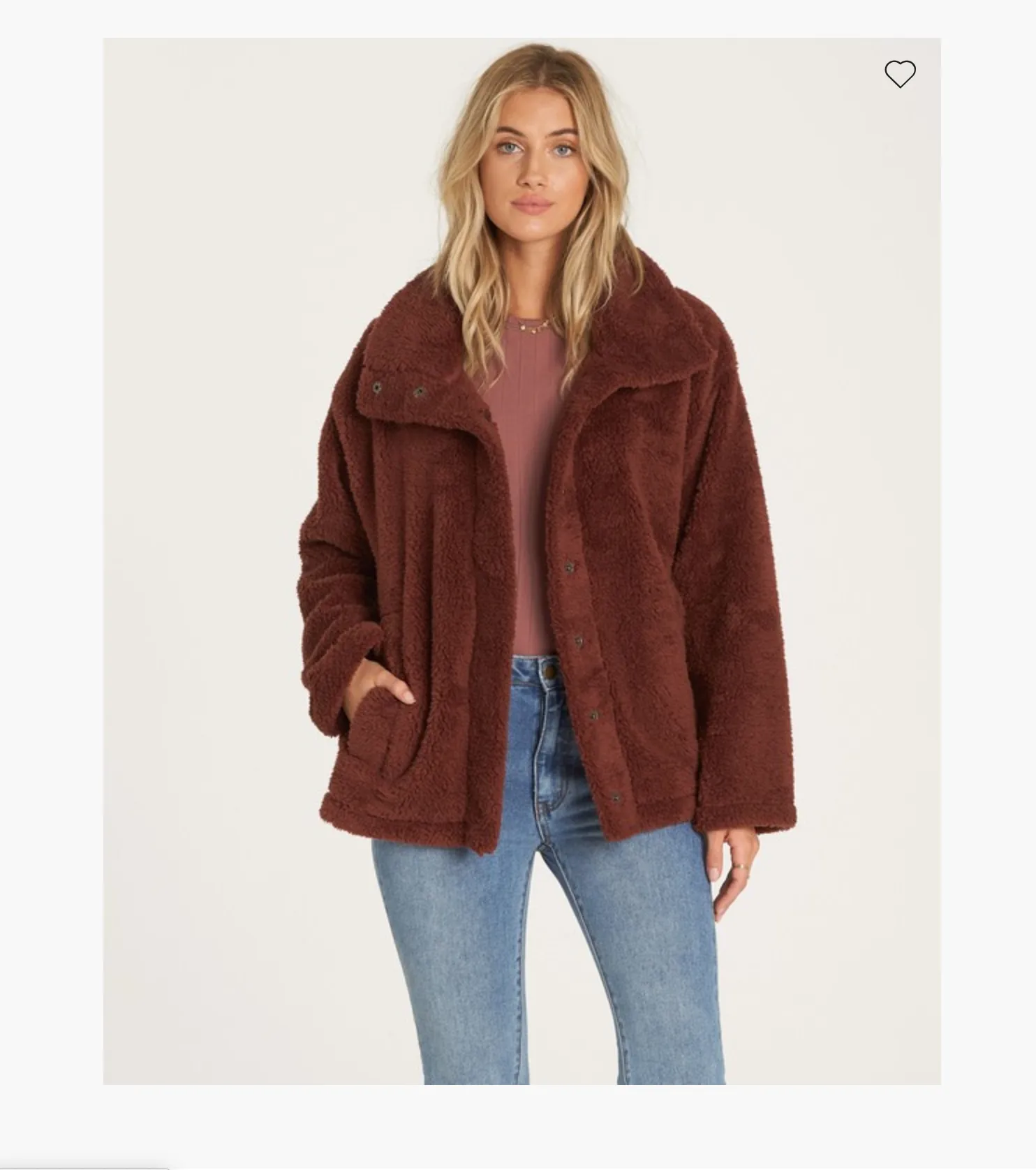 Billabong Women's Cozy Days Oversized Sherpa Jacket