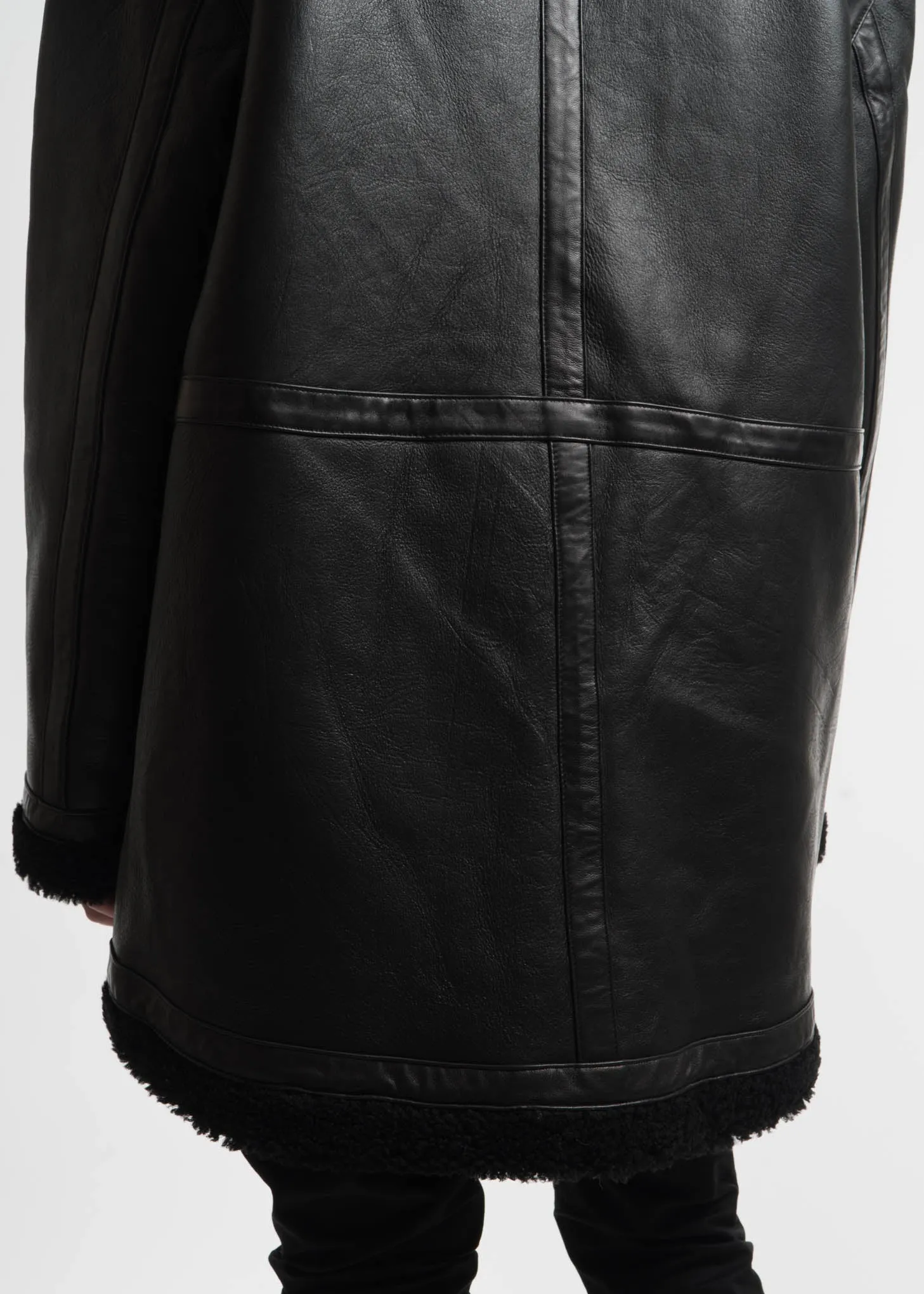 Black Address Shearling Jacket