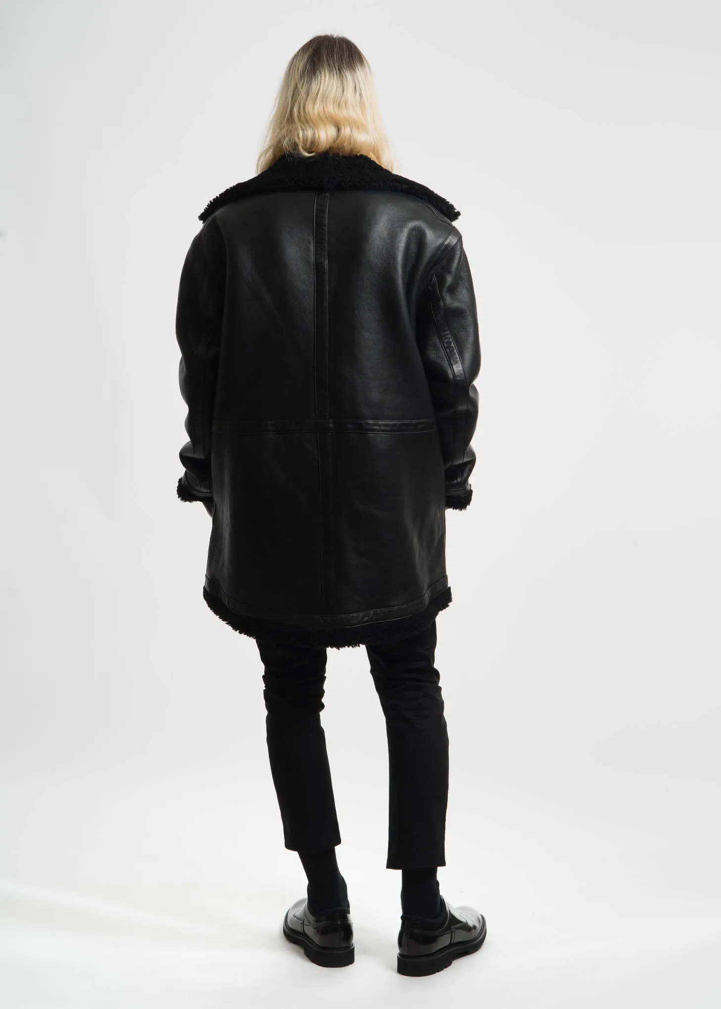 Black Address Shearling Jacket