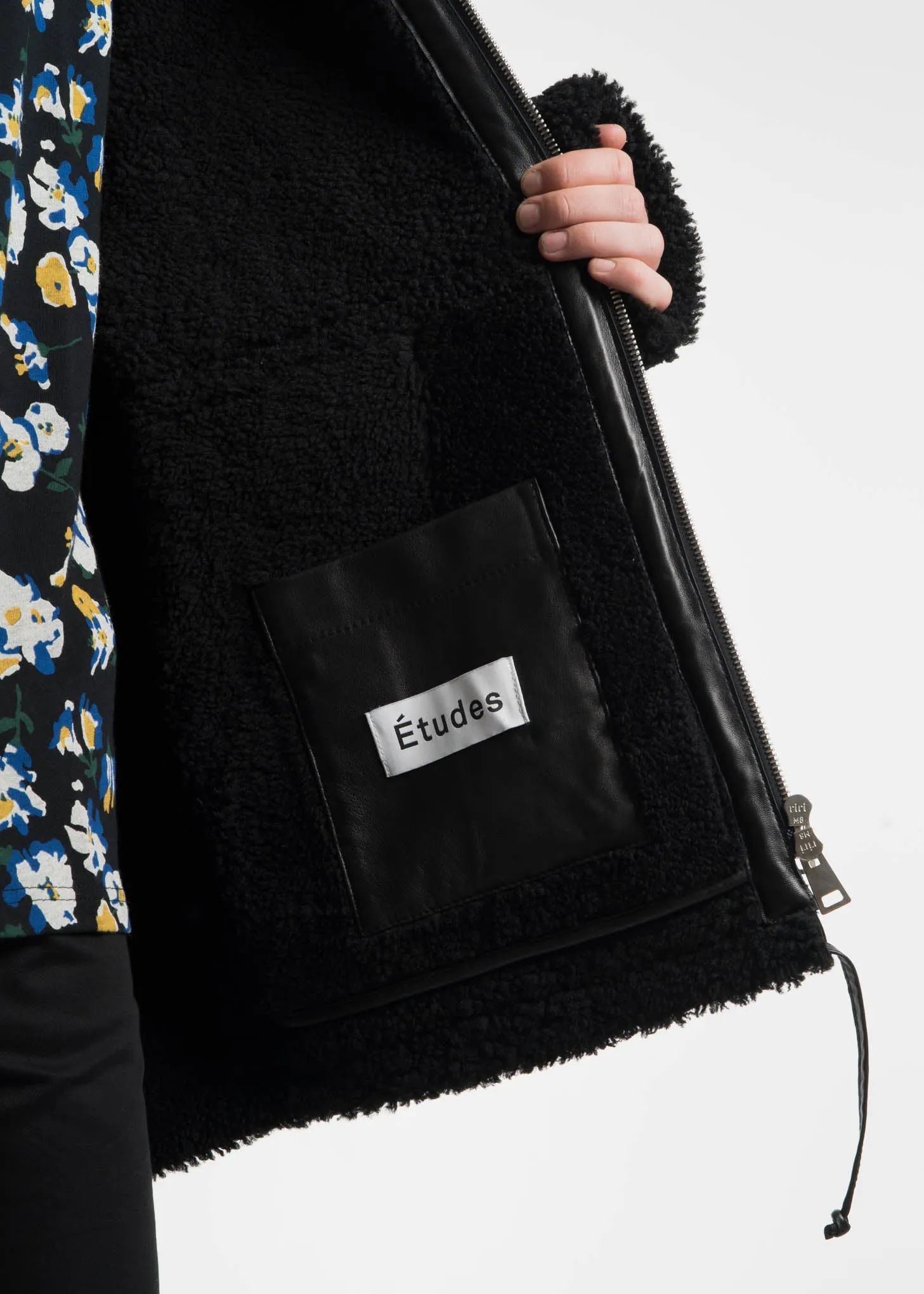 Black Address Shearling Jacket