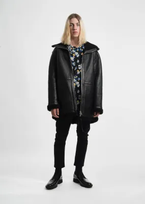 Black Address Shearling Jacket