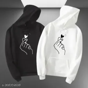 Black & White Hand Print Hoodie