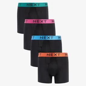 Black Bright Waistband 4 pack A-Front Boxers