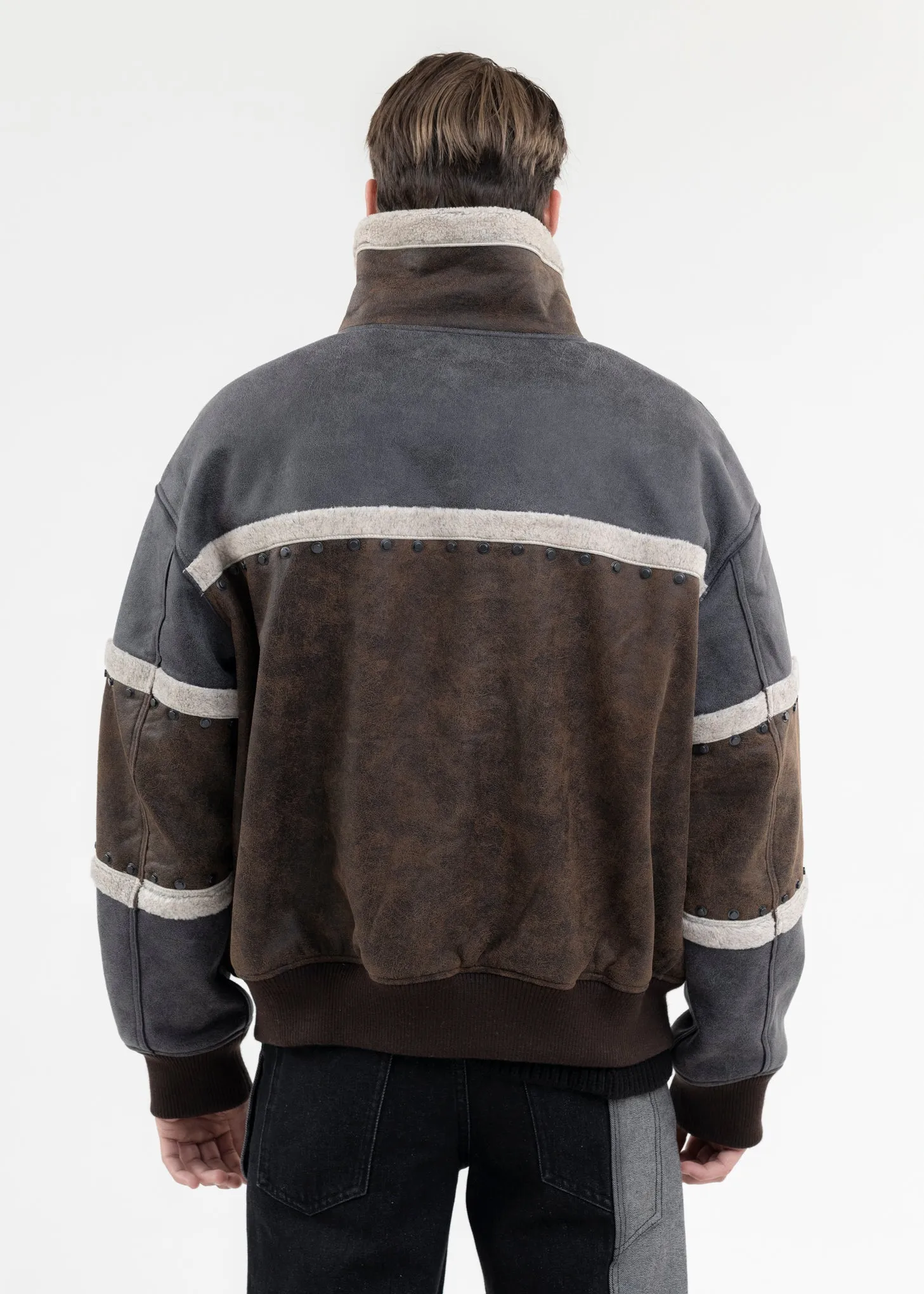 BLACK DOUBLE SIDED SHERPA JACKET