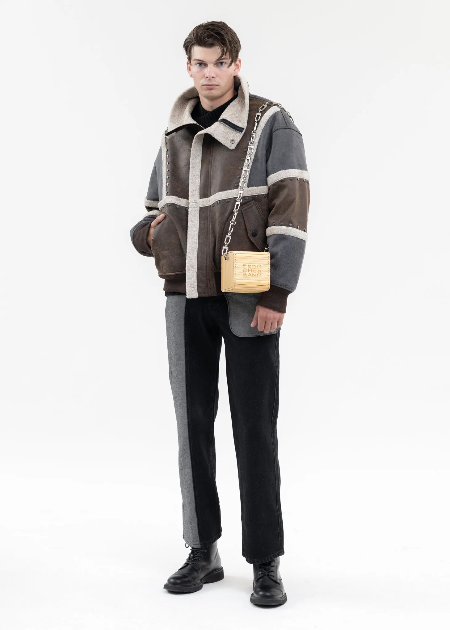 BLACK DOUBLE SIDED SHERPA JACKET