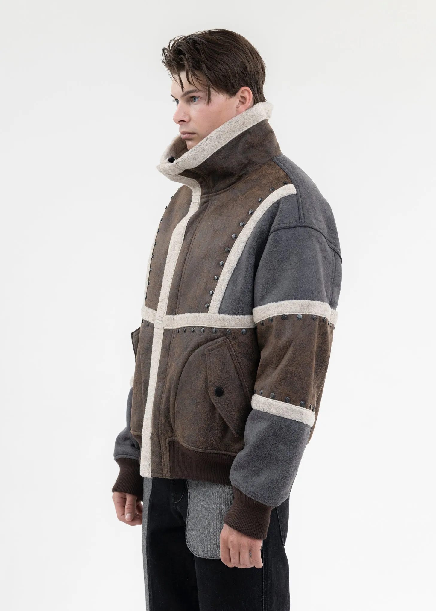 BLACK DOUBLE SIDED SHERPA JACKET
