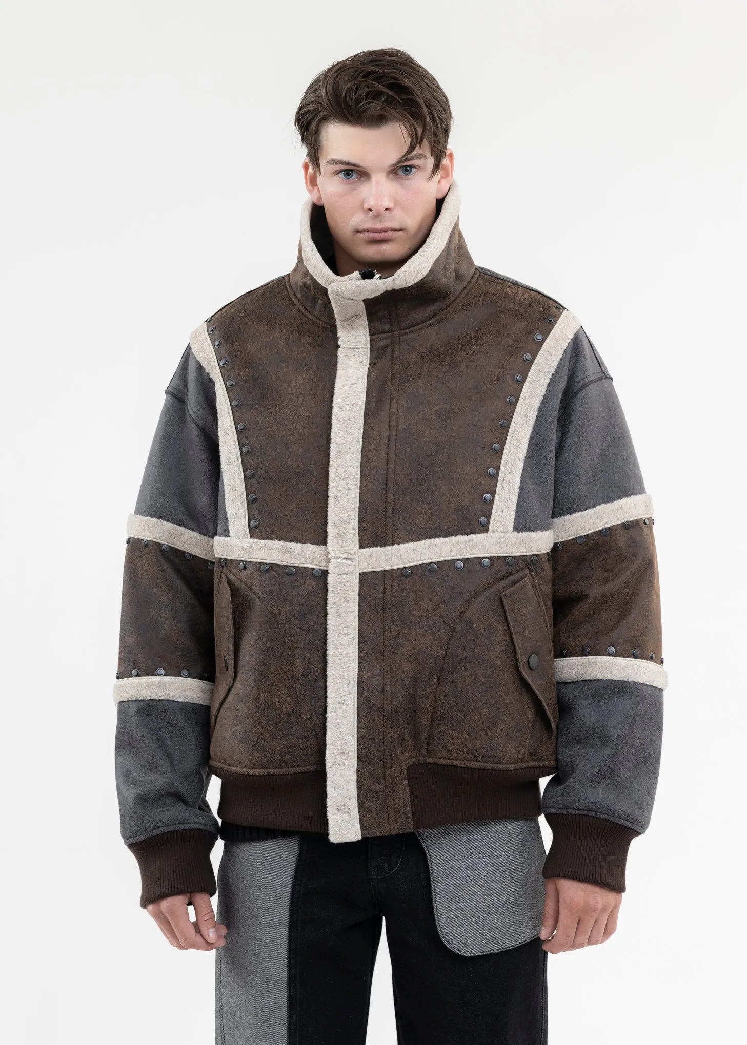 BLACK DOUBLE SIDED SHERPA JACKET