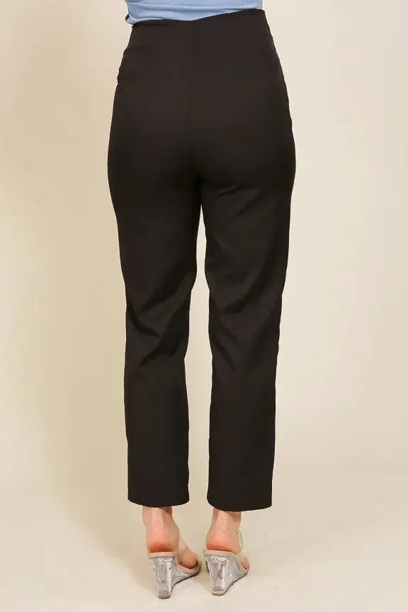 Black High Waist Crop Dress Pants