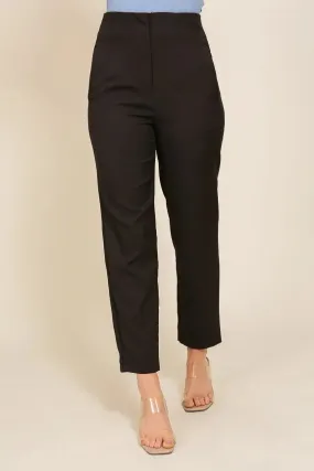 Black High Waist Crop Dress Pants
