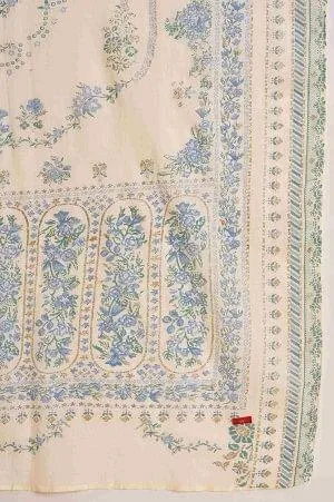 Blue Embroidered Kurta, Culottes And Printed Dupatta Set