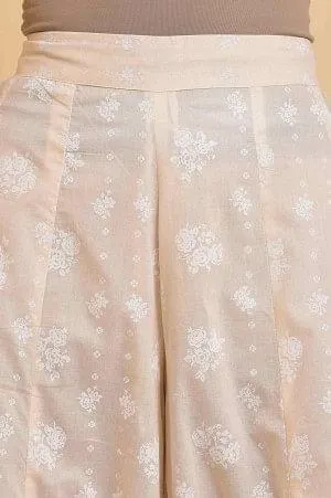 Blue Embroidered Kurta, Culottes And Printed Dupatta Set