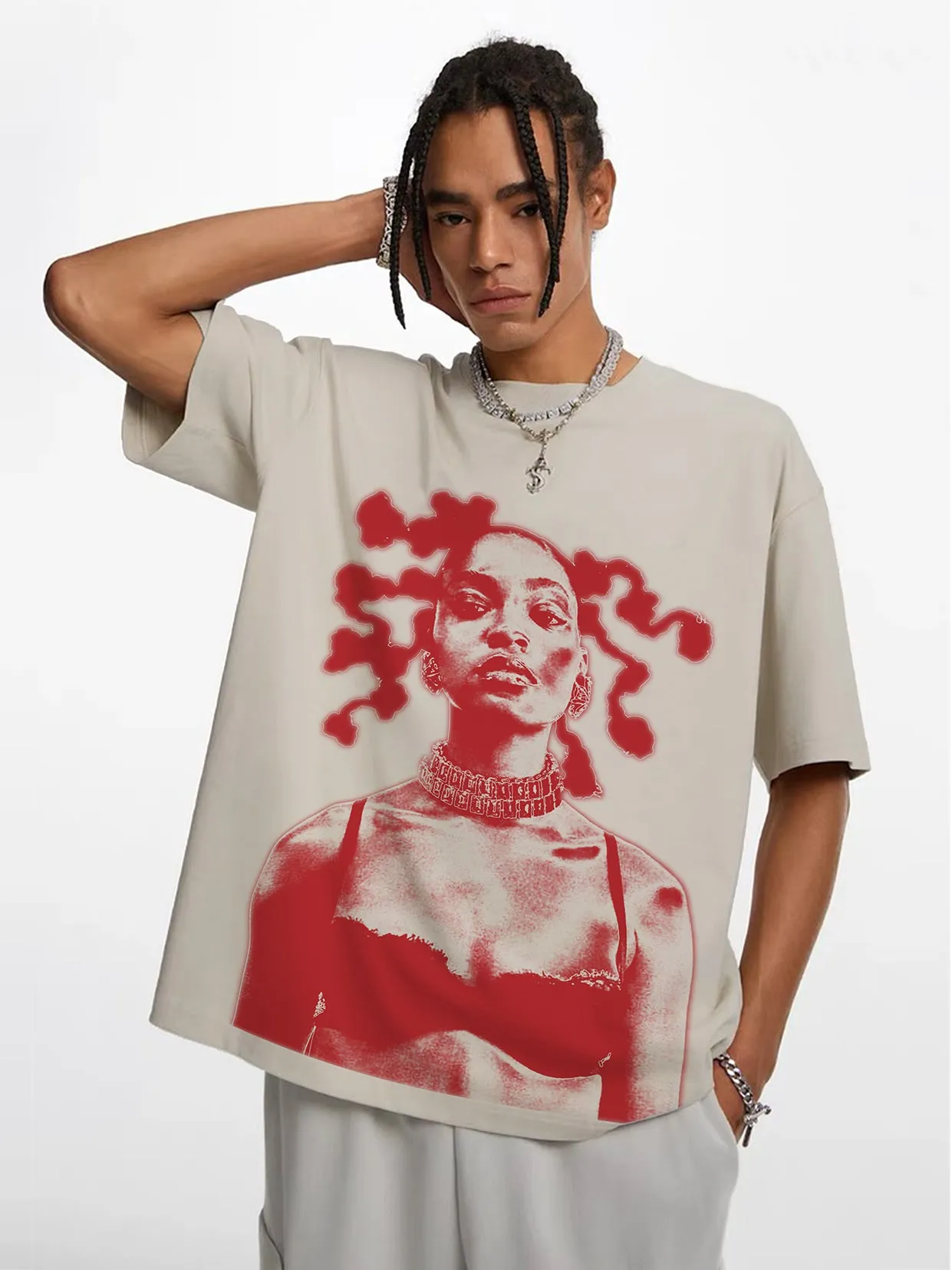 BOUNCE BACK© Portrait Monochrome Print T-shirt