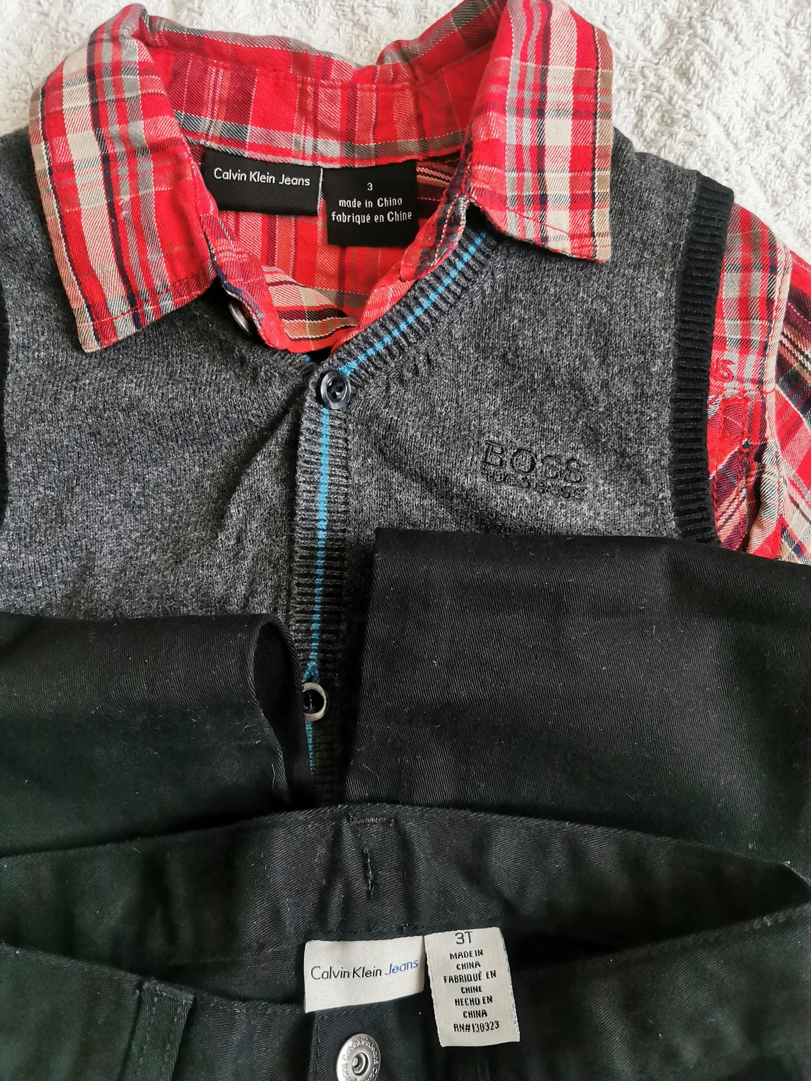 BOY SIZE 3 YEARS - HUGO BOSS / CALVIN KLEIN, 3 Piece Mix N Match Outfit EUC B24