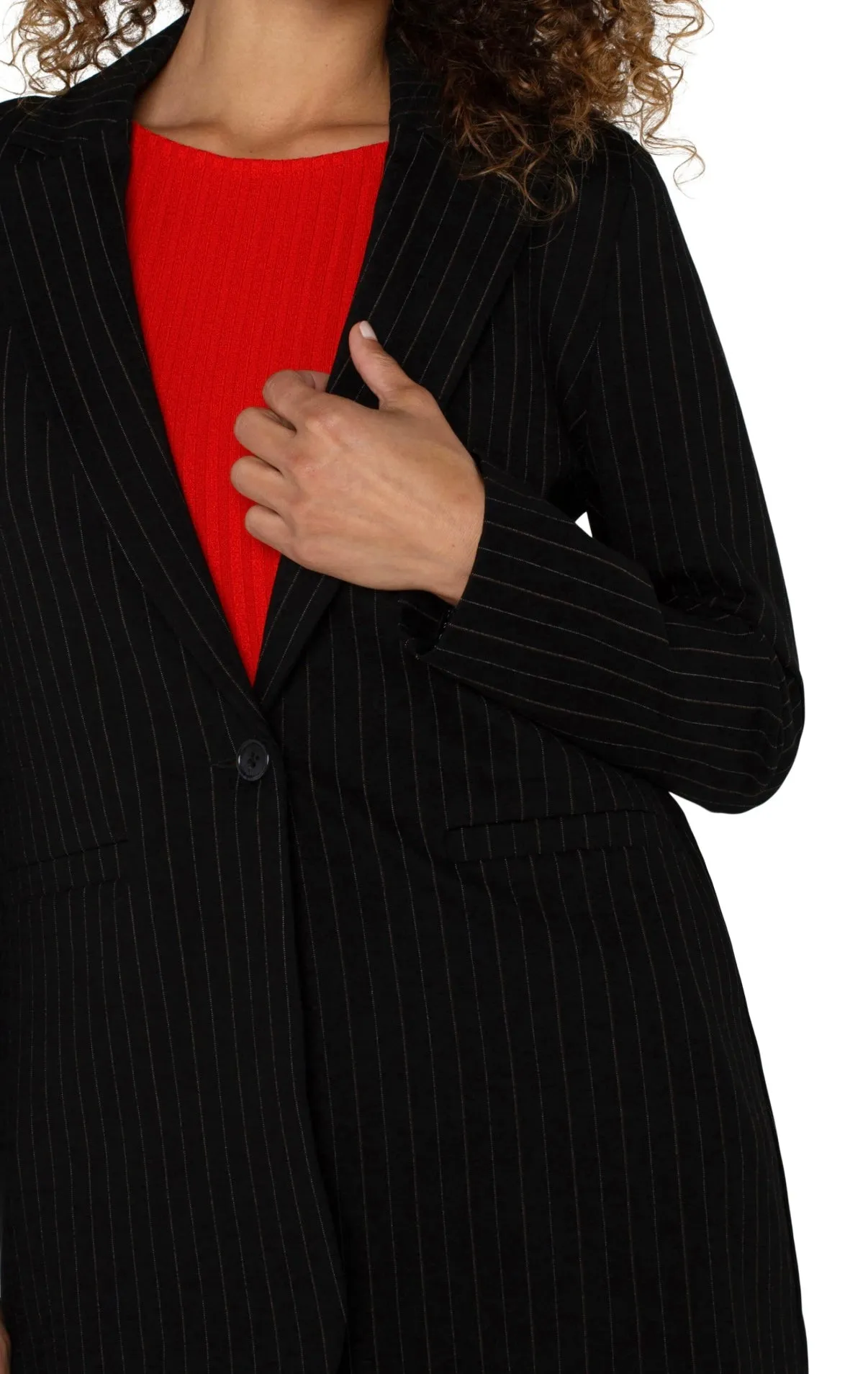 Button Front Boyfriend Blazer