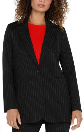 Button Front Boyfriend Blazer