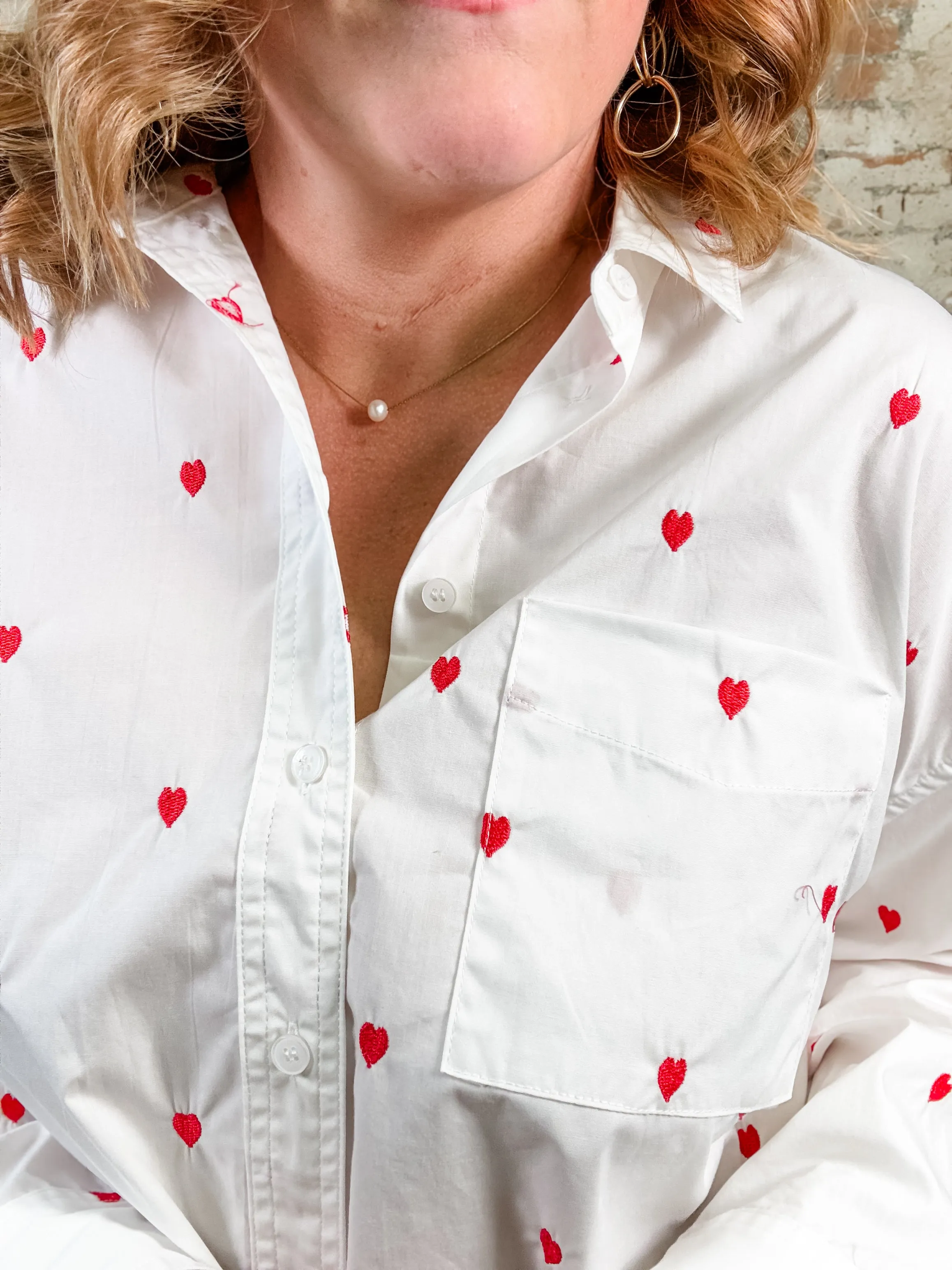 Caitlyn Heart Button Down Top - FINAL SALE