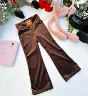Chocolate velvet flared pants
