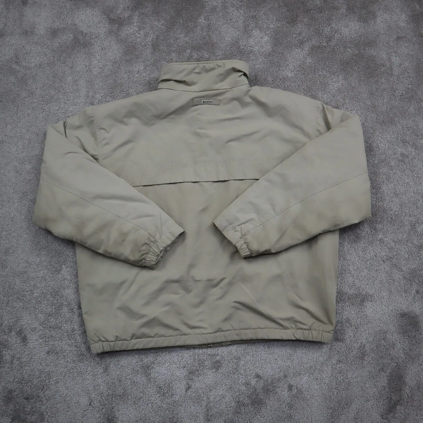 Columbia Sportswear Mens Full Zip Up Track Jacket Long Sleeves Logo Beige SZ XL