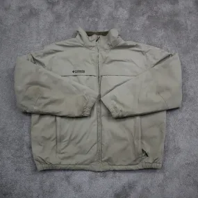 Columbia Sportswear Mens Full Zip Up Track Jacket Long Sleeves Logo Beige SZ XL