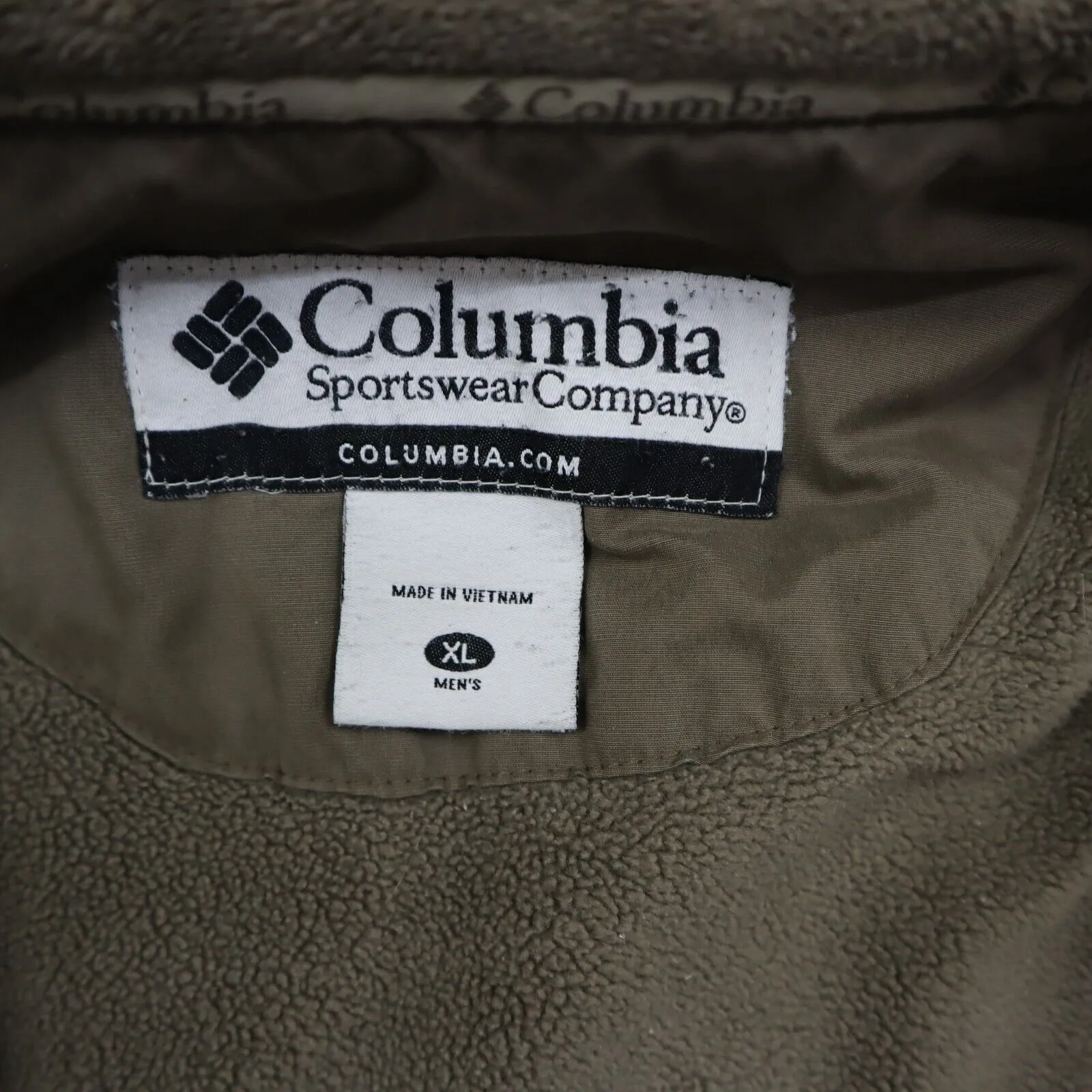 Columbia Sportswear Mens Full Zip Up Track Jacket Long Sleeves Logo Beige SZ XL