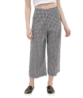 Cotton Checks Culottes Pants
