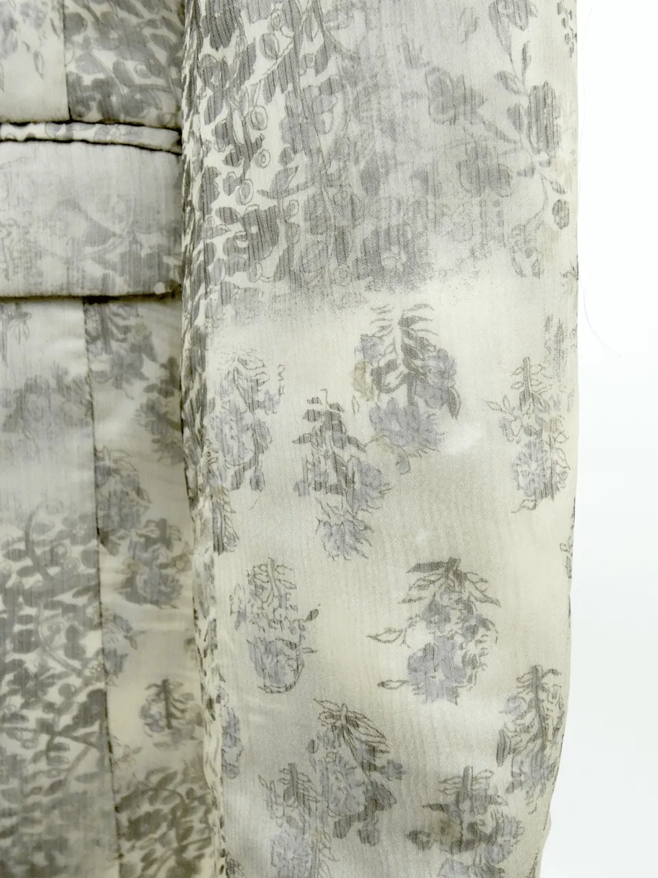 Cream Floral Printed Chiffon Silk Lined Blazer