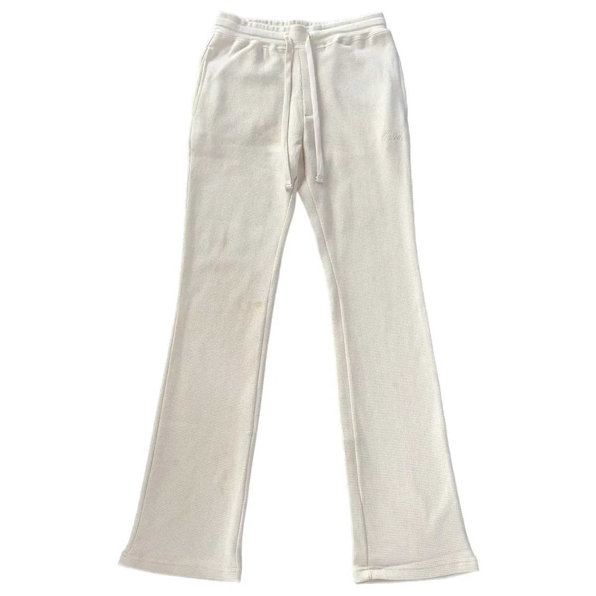 Cream Thermal Flare Pants
