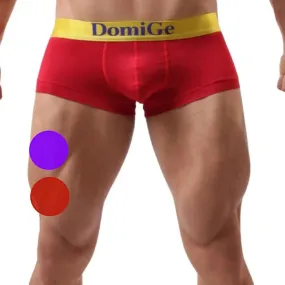 DomiGe Men's Low-Rise Briefs with Contrast Logo Waistband Trunks