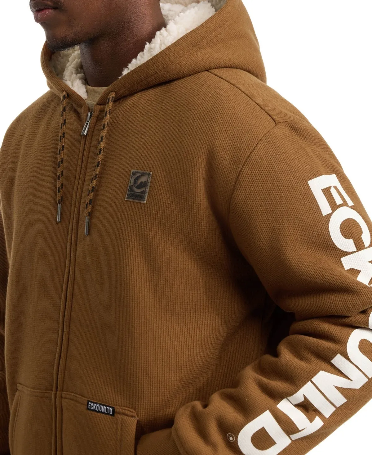 Ecko Unltd Mens Regular fit Hoodie Sweatshirt Medium Brown Full Zip