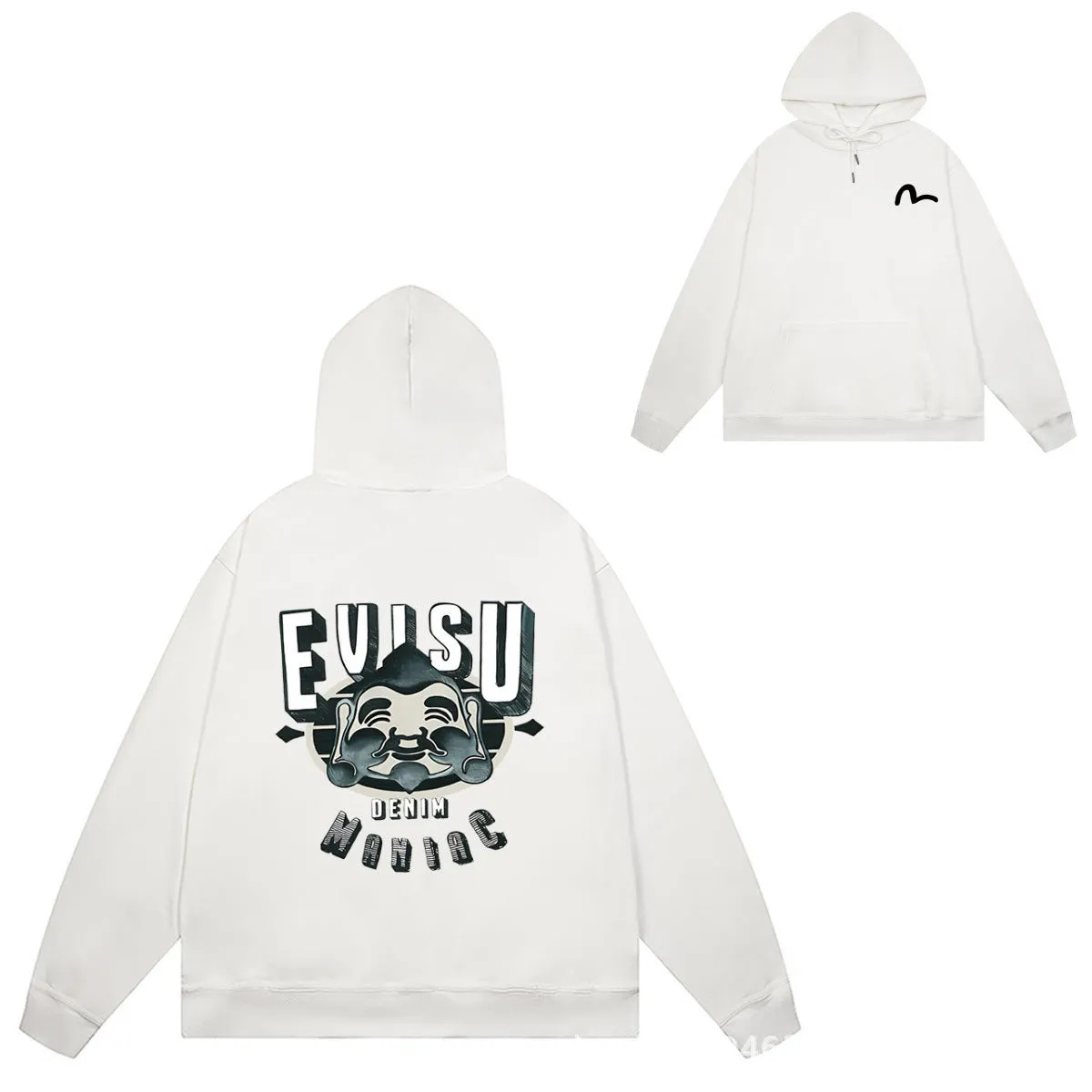 Evisu Hoodie print men and women