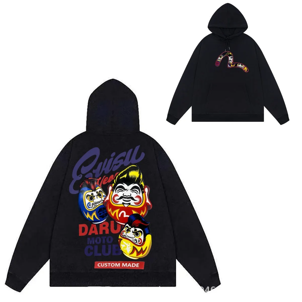 Evisu Hoodie print men and women