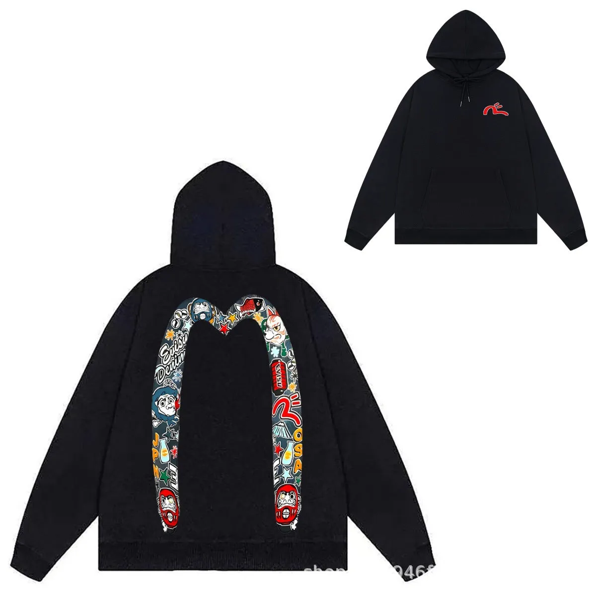 Evisu Hoodie print men and women